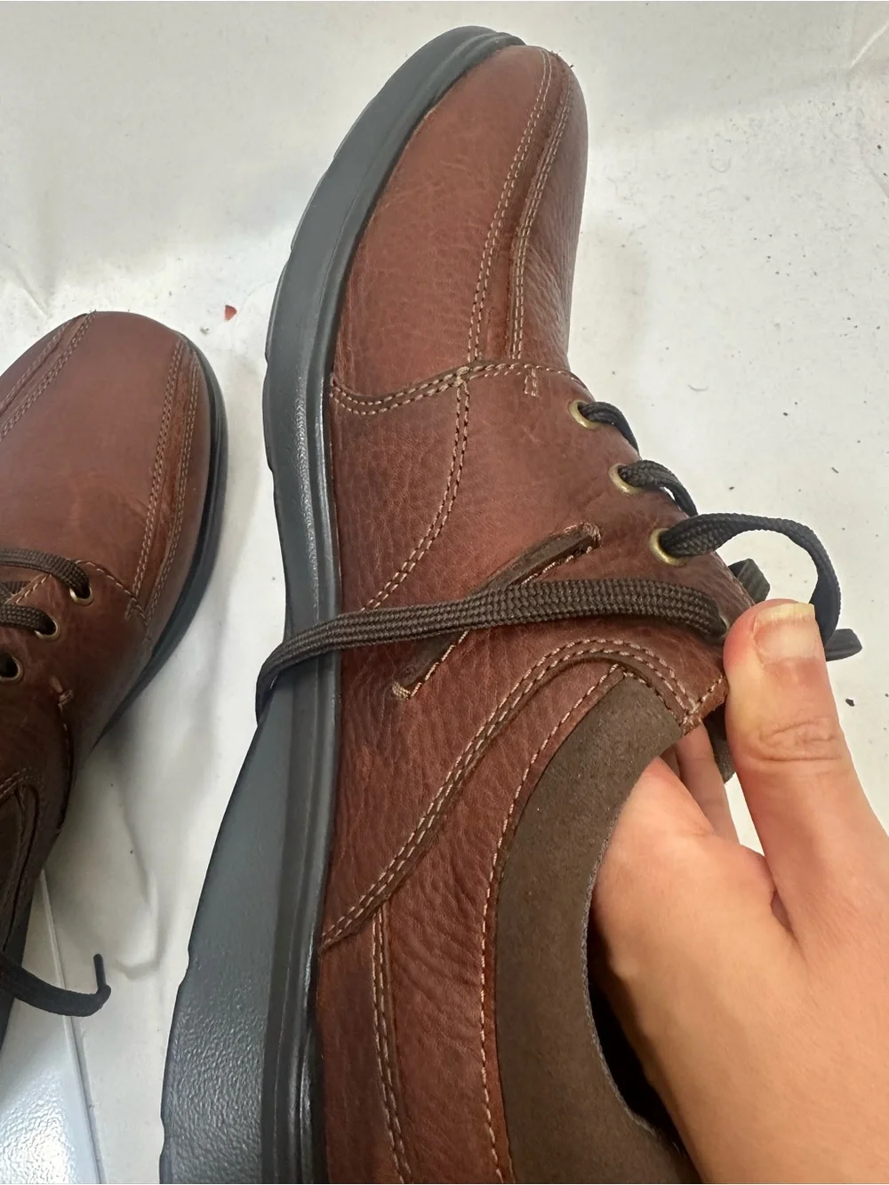 Clarks Collection Brown Leather Comfort Shoes Size 15